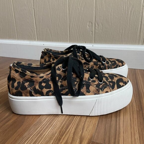 Steve Madden Emmi Leopard Print Lace Up Platform Sneaker - Picture 5 of 13